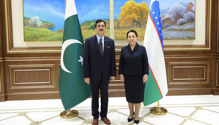 Senate Chairman Yousuf Raza Gillani (left) pictured with Chairperson of the Senate of the Oliy Majlis of Uzbekistan Tanzila K Narbaeva on the sidelines of the 150th Assembly of the Inter-Parliamentary Union (IPU) in Tashkent on April 4, 2025. — Facebook@Pakistansenate
