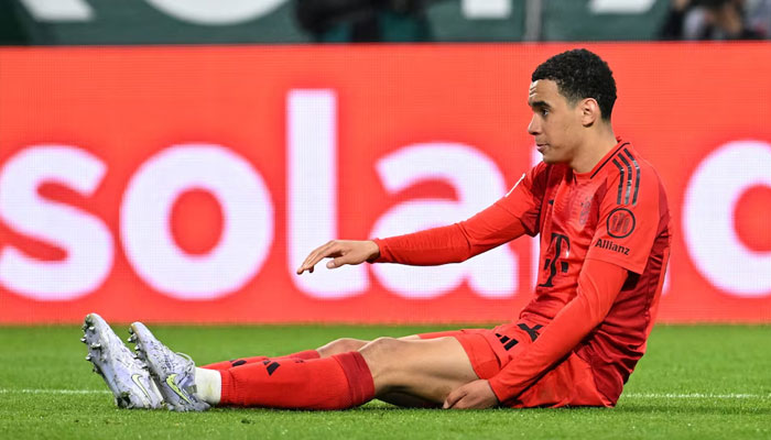 Bayern Munichs Jamal Musiala reacts. —Reuters/File