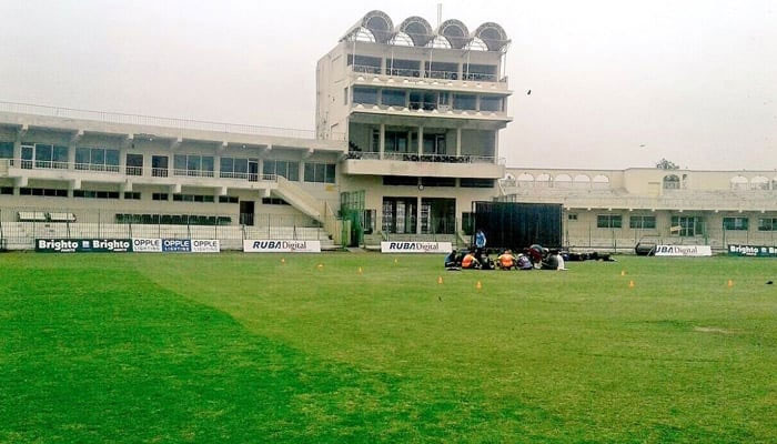 A pre-renovation picture of Arbab Niaz Stadium. —X@JAfridi10/File