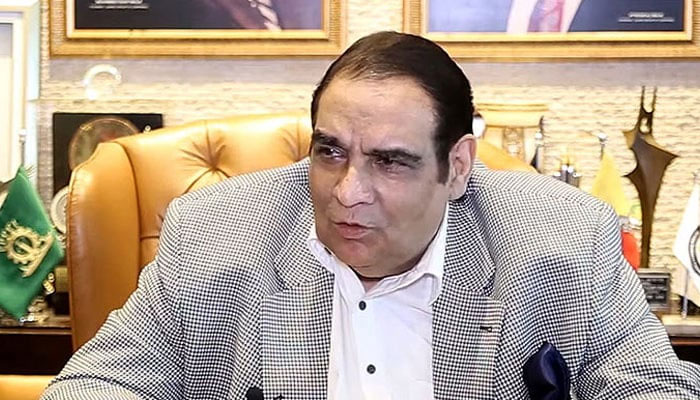 Saarc Chamber of Commerce and Industry former president Iftikhar Ali Malik gestures during a meeting. — APP/File