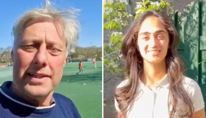 This collage shows, former Dutch hockey player Floris Jan Bovelander (left) and Dutch-Pakistani footballer Kayanat Bokhari (right) on April6, 2025. — Screengtrab via Facebook@DutchEmbassyPakistan