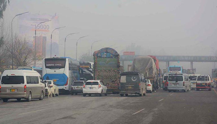 This representational image shows, large number of vehicles standing in queue at Motorway Toll Plaza. — APP/File