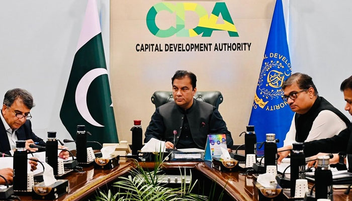 Capital Development Authority (CDA) and Chairman CDA and Chief Commissioner Islamabad Muhammad Ali Randhawa presides over a meeting on April 7, 2025. — Facebook@cda.isb.pk