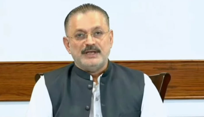Sindh senior minister Sharjeel Memon speaks in a video message on April 8, 2025. — Screengrab via Facebook@sindhinfodepart