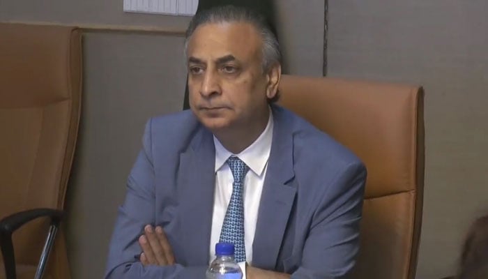 This still taken from a video released on October 23, 2023, shows Chief Secretary Punjab Zahid Akhtar Zaman presiding over a virtual meeting with the Deputy Commissioners. — X@CSPunjab