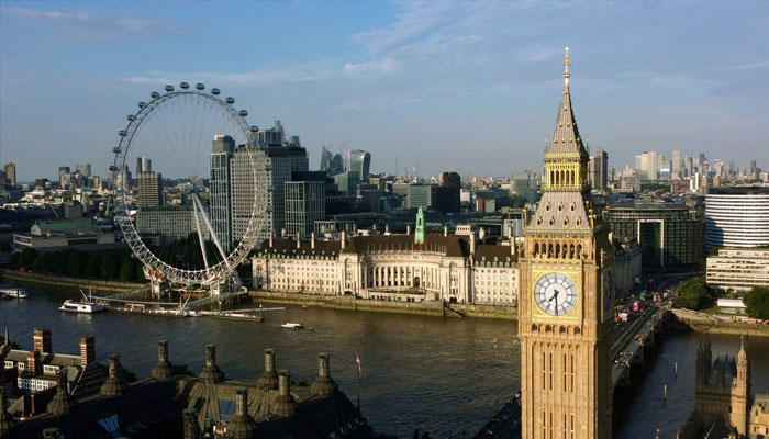 Big Ben and The London Eye are seen on a summer evening in London, Britain, June 15, 2022. Picture taken June 15, 2022. Picture taken with a drone. — Reuters