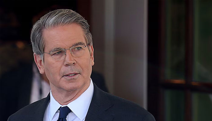 US Secretary of the Treasury Scott Bessent walks to speak to the news media about the latest tariff announcement from President Donald Trump, at the White House in Washington, DC, US April 9, 2025.—Reuters