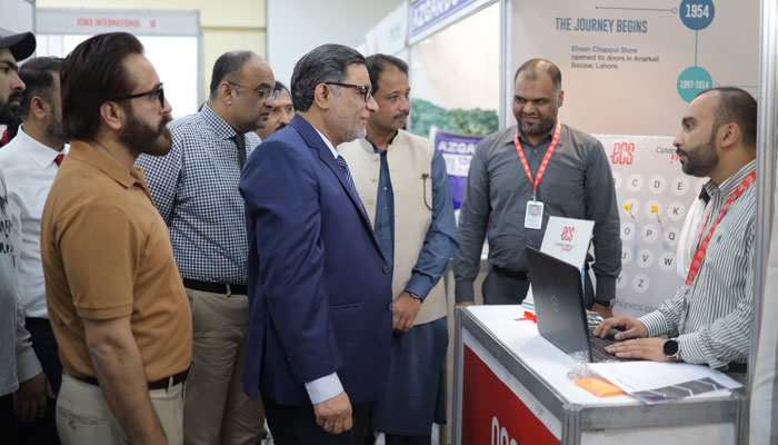Pro Vice Chancellor UoE Prof Dr M Alam Saeed visits stalls during the job fair 2025 organised by the University of Education (UoE) on April 10, 2025. — Facebook@ue.edu.pk.official