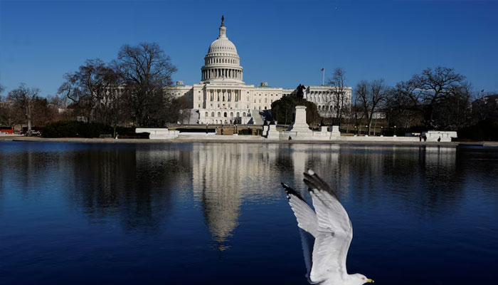 A bird flies near the US Capitol building in Washington, DC, US, February 25, 2025. —Reuters