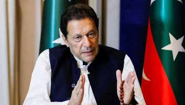 PTI founder Imran Khan, gestures as he speaks during an interview, in Lahore, March 17, 2023. — Reuters