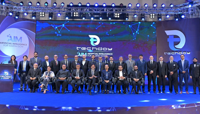 Participants, officials pose for a group photo  at AIM’(Artificial Intelligence for Martin Dow) event. — Reporter