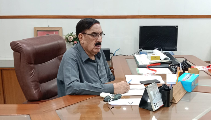 ANP Sindh President Shahi Syed can be seen in this photo released on September 21, 2023. — Facebook/Awami National Party Sindh