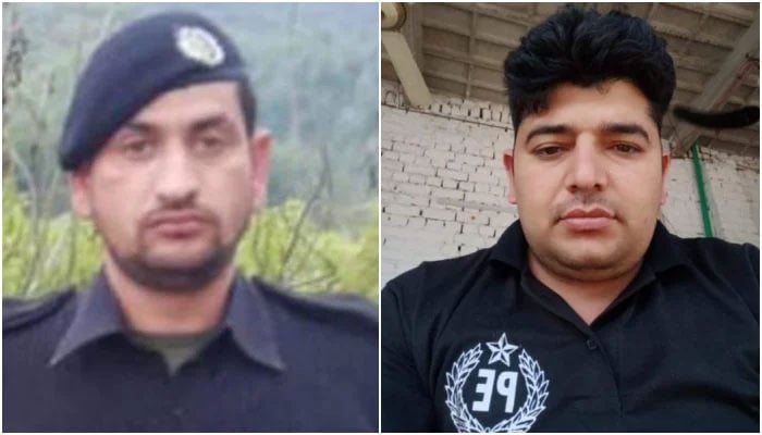Martyred Constables Iftikhar Ahmed (left) and Mujahid Khan. — Reporter/Geo News