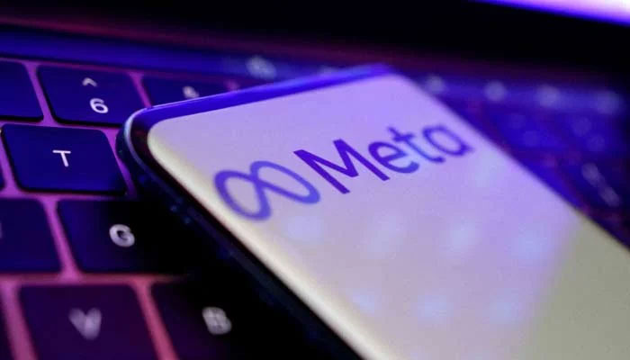 This representational image show the Meta logo displayed on a phone screen. — Reuters