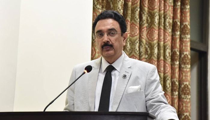 Prof Dr Muhammad Ali, Vice-Chancellor Punjab University addresses an event on April 16, 2025. — Facebook@ProfDrMuhammadAliOfficialPage