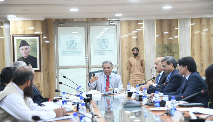 Federal Minister for Human Rights Senator Azam Nazeer Tarar chairs the 5th Meeting of the Steering Committee on the National Action Plan on Business and Human Rights on April 17, 2025. — Facebook@mohrpak