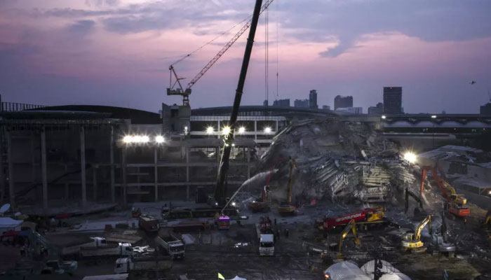 View of collapesed building in Bangkok. —AFP/File
