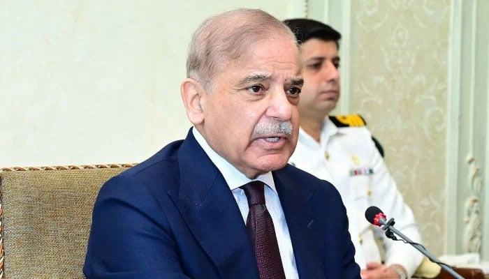 Prime Minister Shehbaz Sharif is presiding a meeting in Islamabad on April 3, 2024. —Facebook@Mian Shehbaz Sharif