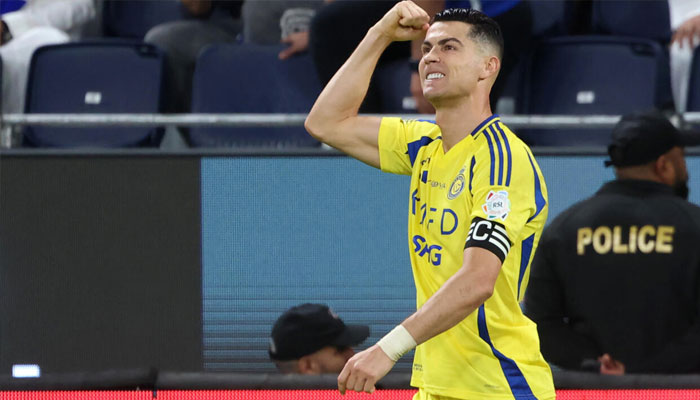 Cristiano Ronaldo gestures during match. —AFP/File