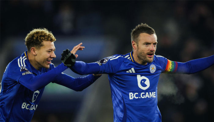 Jamie Vardy (right) celebrating. —AFP/File