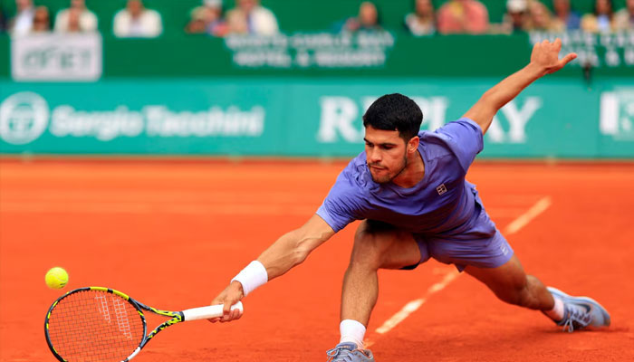 Spains Carlos Alcaraz in action during his semi final match against Spains Alejandro, April 12, 2025. —Reuters