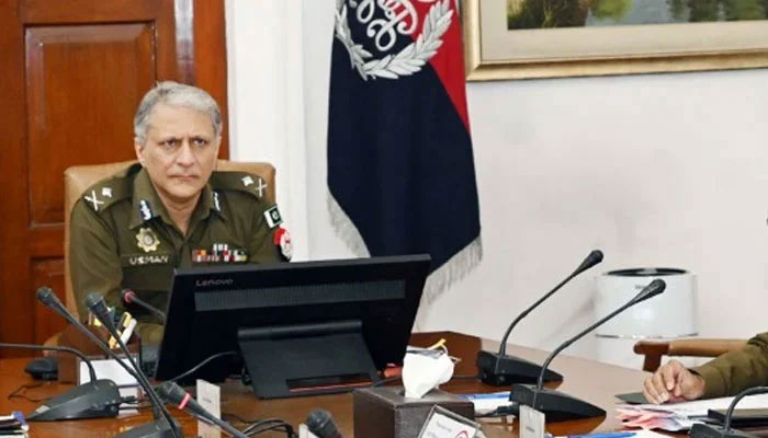 IG Punjab Dr Usman Anwar chairs a meeting on March 30, 2024. — Facebook@Punjab Police Pakistan
