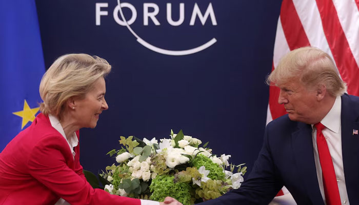 US President Donald Trump attends a bilateral meeting with European Commission President Ursula von der Leyen during the 50th World Economic Forum (WEF) annual meeting in Davos, Switzerland, January 21, 2020.—Reuters