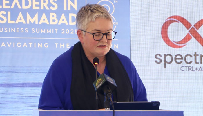 Chief Executive of ACCA to Pakistan Helen Brand addresses an event on April 17, 2025. — Facebook@ACCA.Pakistan