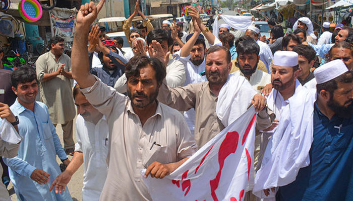 This representational image shows a rally in KP on July 16, 2024. — AFP