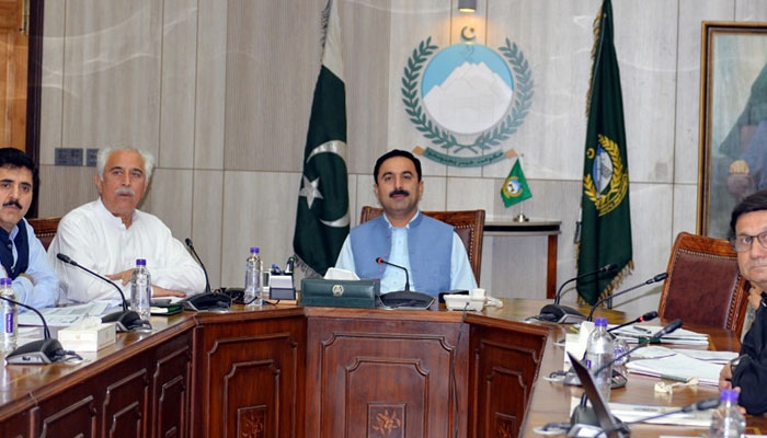 Khyber Pakhtunkhwa Chief Secretary Shahab Ali Shah chairs a meeting with Peshawar Electric Supply Company (Pesco) on April 29, 2025. — Facebook@CSKPOfficial