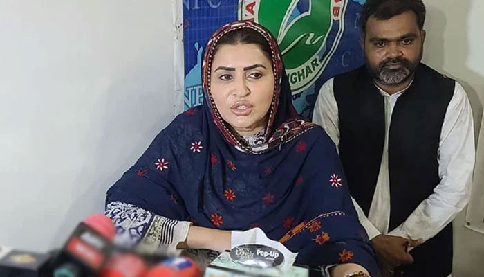 Pakistan Peoples Party Parliamentarians (PPP-P) Spokesperson Shazia Marri speaks during a press conference on May 5, 2024. — Facebook@Shazia Atta Marri