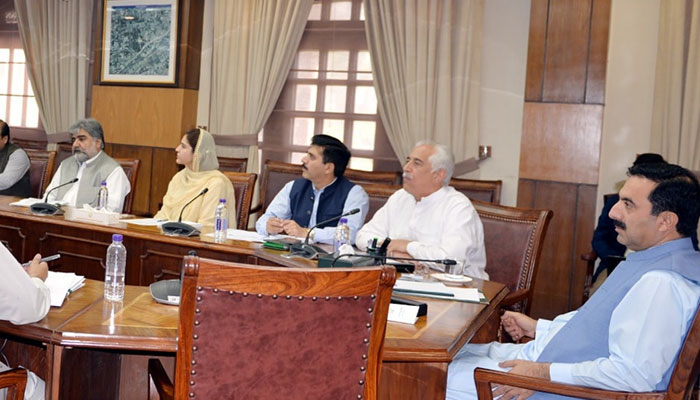 Khyber Pakhtunkhwa Chief Secretary Shahab Ali Shah chairs a meeting with Peshawar Electric Supply Company (Pesco) on April 29, 2025. — Facebook@CSKPOfficial