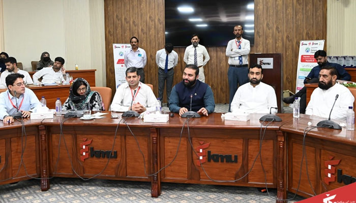Vice-Chancellor KMU, Prof Dr Ziaul Haq as the chief guest attends World Immunization Week 2025 on April 30, 2025. — Facebook@kmupeshawarofficial