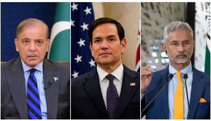 Prime Minister Shehbaz Sharif (right), US Secretary of State Marco Rubio (centre) and Indian Foreign Minister Subrahmanyam Jaishankar. — Reuters/File