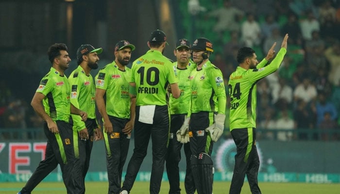 Lahore Qalandars celebrating after beating Islamabad United, May 30, 2025. —PCB