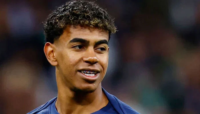 Barcelonas Lamine Yamal during the warm up before a match.— Reuters/File