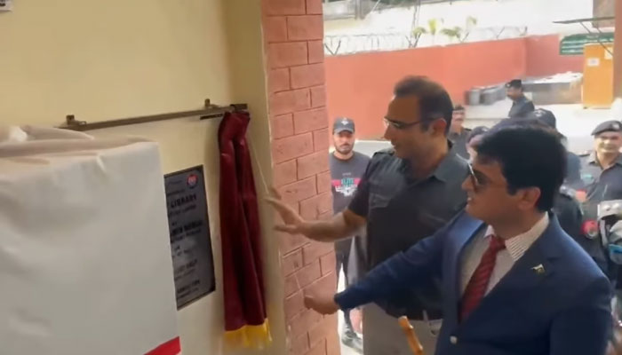 Punjab Home Secretary Noor-ul-Ameen Mengal inaugurates the Smart Library Project at District Jail Lahore on May 1, 2025. — Screengrab via Facebook@homedepartmentpunjabofficial