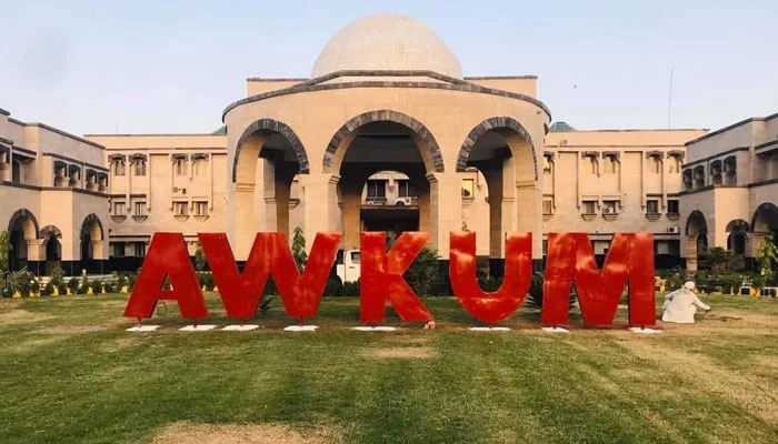 This image released on October 4, 2022, shows the Abdul Wali Khan University building. — Facebook@Abdul wali khan university Mardan