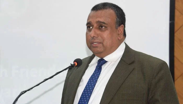 High Commissioner of Bangladesh Muhammad Iqbal Hussain Khan addressing an event. — Facebook@MinhajUniversityLahore/File