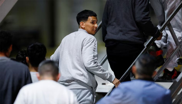 A Venezuelan migrant looks on following his arrival on a flight after being deported from the United States, in Caracas, Venezuela, March 24, 2025.—Reuters
