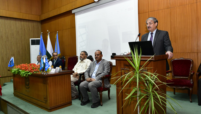 Chief guest Dr Masood Iqbal, member Science PAEC, addressing the closing ceremony of IAEA Regional Training Course held at NIAB Faisalabad.