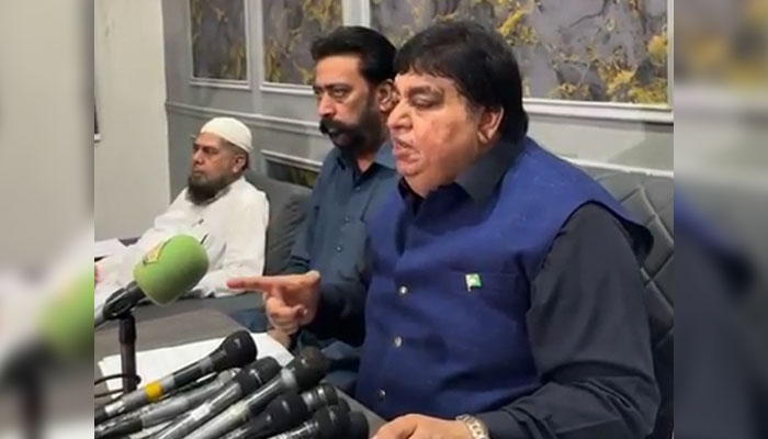 State Minister for Minorities Affairs Kheal Das Kohistani speaking at a press conference on May 2, 2025. — Screengrab via Facebook@KhealDasKohistani