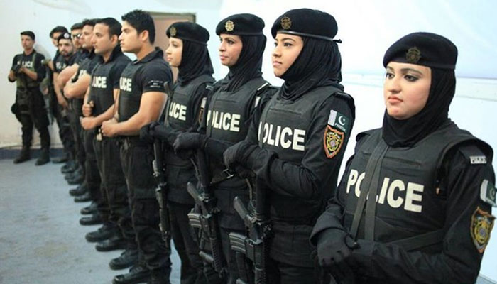 This photo shows women cops in Pakistans Sindh province. — Facebook@SSUSindhPolice/File
