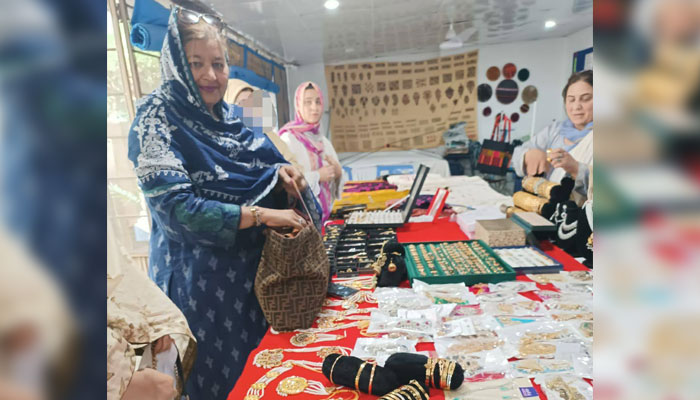Women visit stalls at the 5th ‘Women Artisans Exhibition’ on May 4, 2025. — Facebook@Amna Sardar