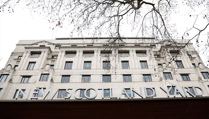 A general view of a signage outside New Scotland Yard, the headquarters of the Metropolitan Police, in London, Britain March 21, 2023.—Reuters