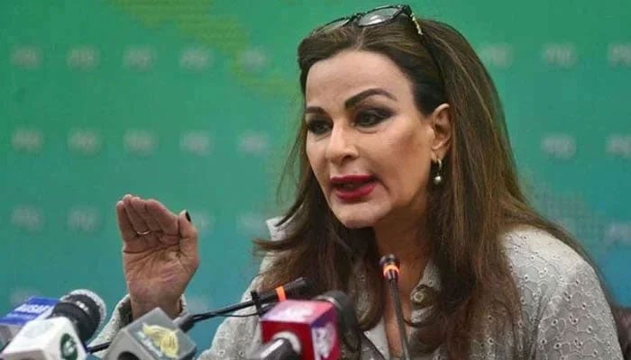 PPP Vice President and Parliamentary Leader in the Senate, Senator Sherry Rehman speaks during a press conference in this undated image. — APP/File