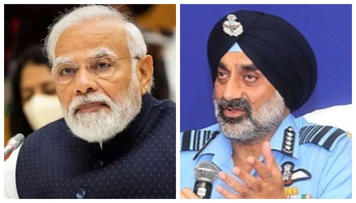 Indian Prime Minister Narendra Modi and Air Chief Marshal A P Singh (right). —Reuters/LinkedIn Pulse/File