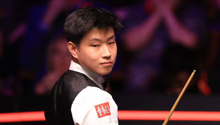 Chinas Xintong Zhao during his final match against Wales Mark, May 4, 2025. —Reuters