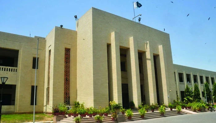 The Sindh Assembly building in Karachi can be seen in this image. — APP/File