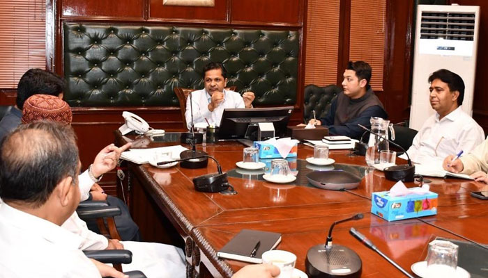 Commissioner Karachi Syed Hassan Naqvi chairs a meeting on May 5, 2025. — Facebook@Commissioner Karachi Office